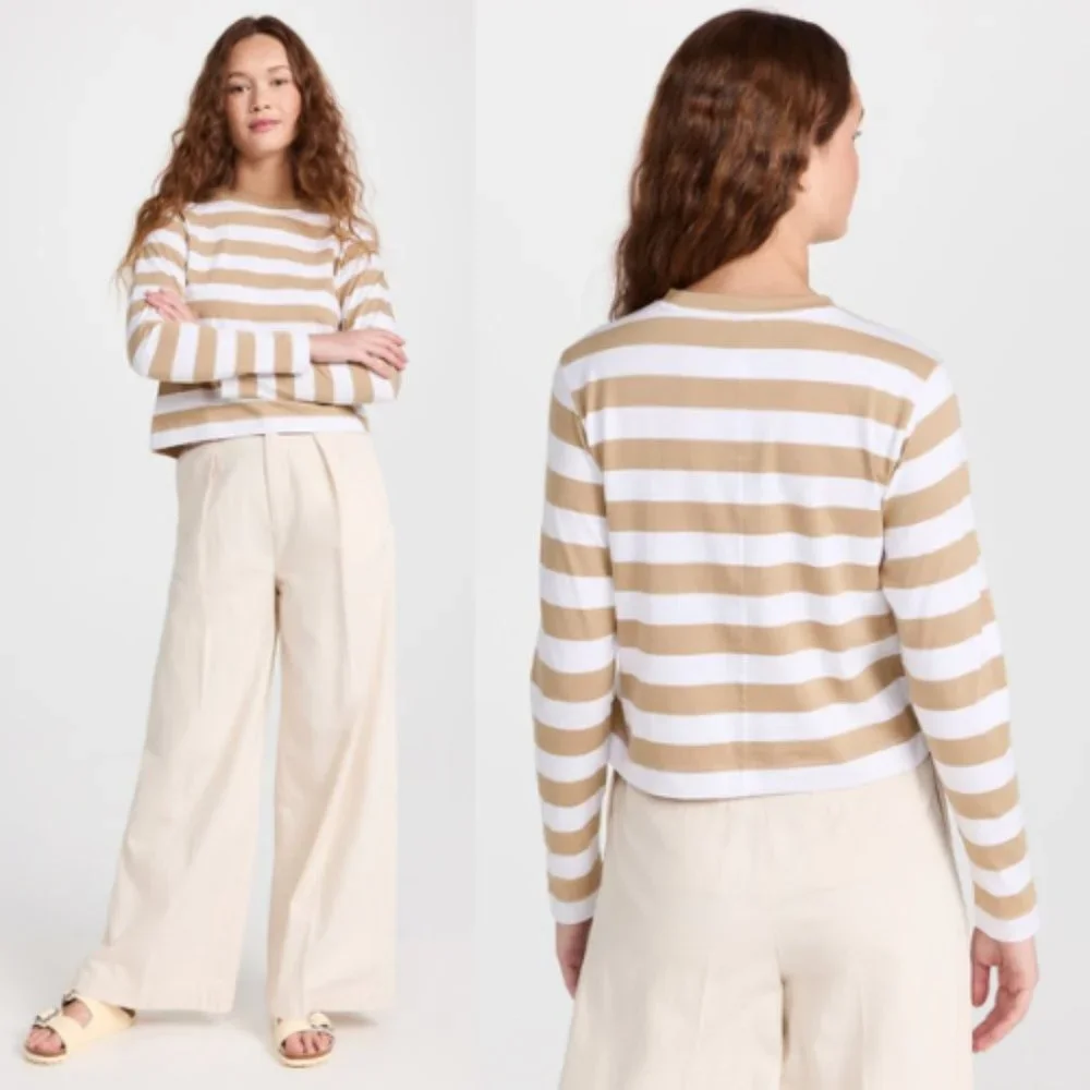 AYR The Slushy Tee in Biscuit Riviera Stripe 17651